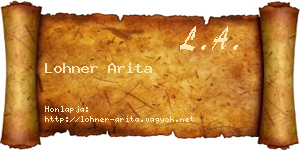 Lohner Arita névjegykártya